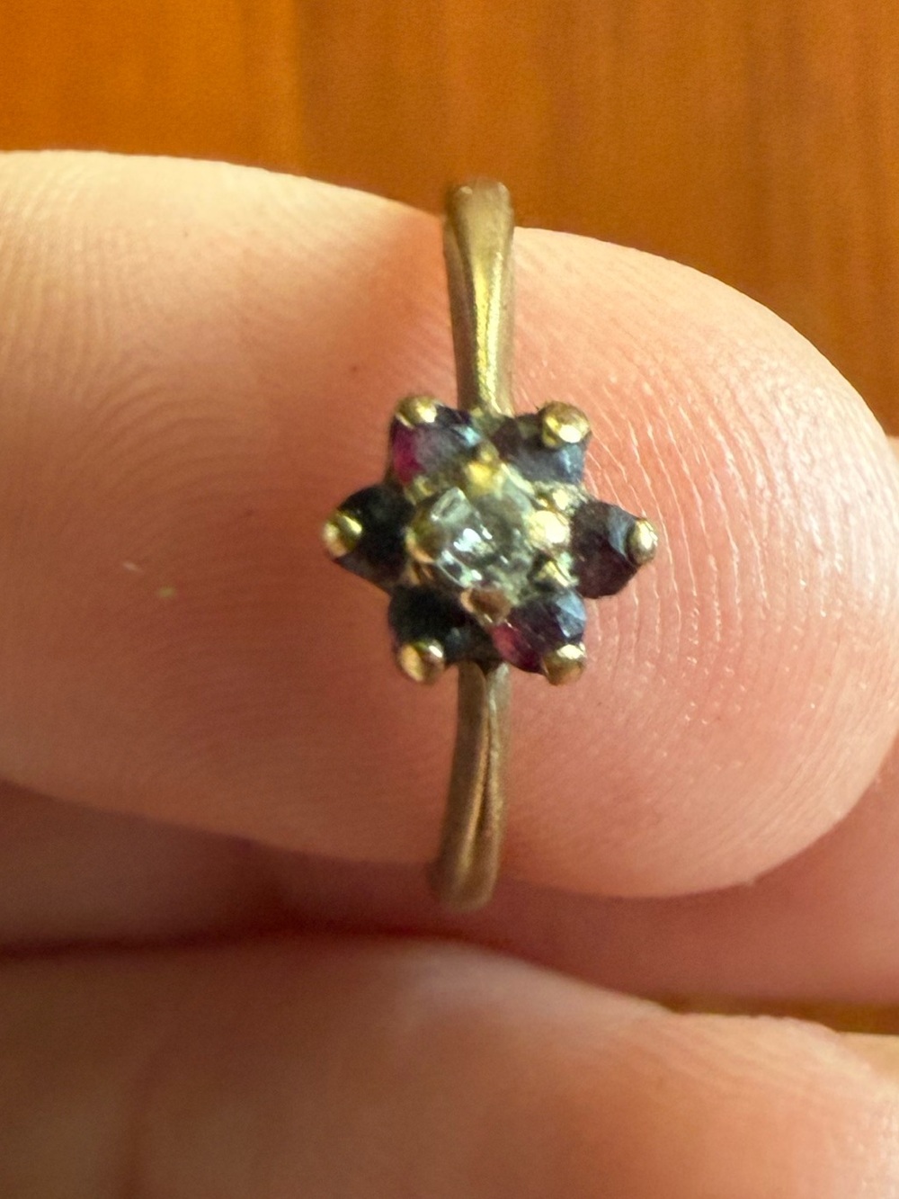 10k gold ring with rubies and a diamond GTR Samuel Aaron or JM Fox